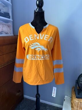 NFL Denver Broncos Orange and Gray Long Sleeve Top